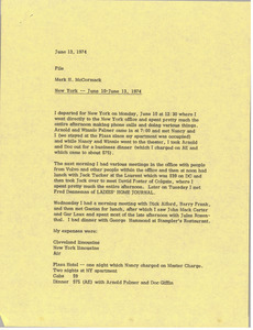 Memorandum from Mark H. McCormack to file