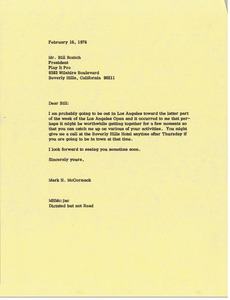 Letter from Mark H. McCormack to Bill Rozich
