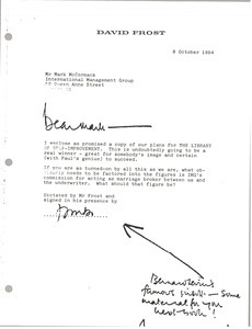 Letter from David Frost to Mark H. McCormack