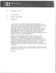 Memorandum from Mark H. McCormack to Buzz Hornett