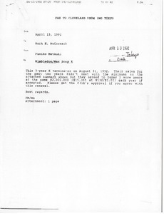 Fax from Fumiko Matsuki to Mark H. McCormack