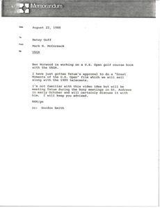 Memorandum from Mark H. McCormack to Betsy Goff