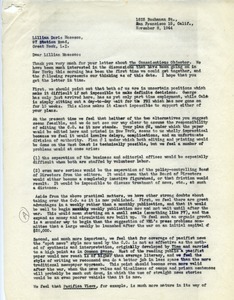 Letter from Caleb Foote and George B. Reeves to Lillian Doris Mosesco
