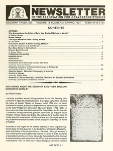 Newsletter of the Association for Gravestone Studies. Vol. 15, no. 2