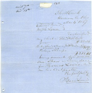 Letter from Isaac Lewis to Joseph Lyman