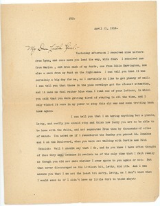 Letter from Frank F. Newth to Letitia Crane