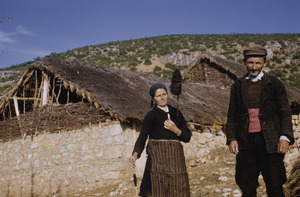 Woman spinning wool, Ramne