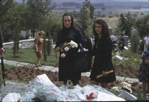 Mourning at grave site