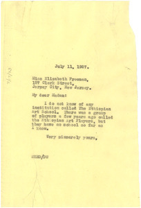 Letter from W. E. B. Du Bois to Elisabeth Freeman