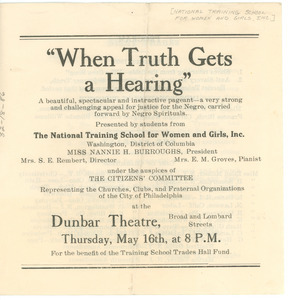 When Truth Gets a Hearing pageant program