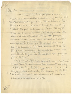 Letter from Pan-African Congress to unidentified correspondent