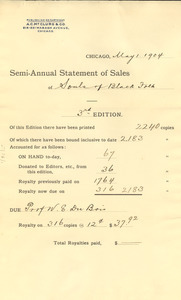 Semi-Annual statement of sales