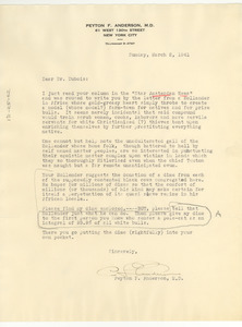 Letter from Peyton F. Anderson to W. E. B. Du Bois