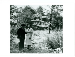 W. E. B. Du Bois and Shirley Graham Du Bois at Burghardt family home site in Great Barrington
