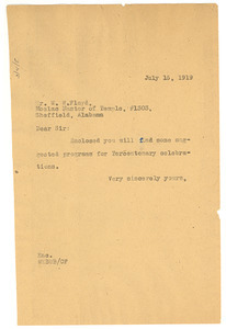 Letter from W. E. B. Du Bois to W. W. Floyd