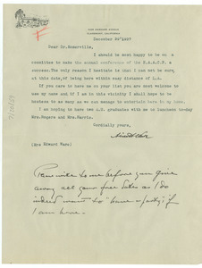 Letter from Mrs. Edward Ware to the NAACP Los Angeles branch