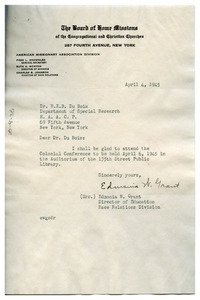 Letter from Edmonia W. Grant to W. E. B. Du Bois