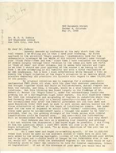 Letter from Kathleen R. Bruyn to W. E. B. Du Bois