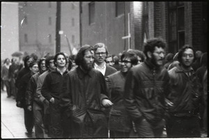 MIT I-Lab demonstration: protesters marching by Instrumentation Laboratory