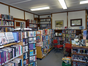 Windsor Free Public Library: reading area and book stacks