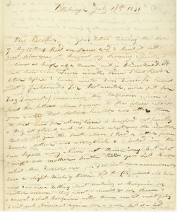 Letter from Daniel C. Hudson to Erasmus Darwin Hudson