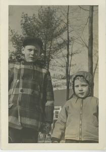 Unidentified children in winter coats