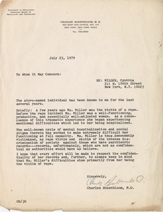 Letter from Charles Rosenbloom, M.D. to whom it may concern