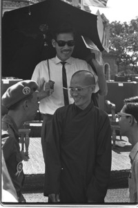 Head Monh Thich Tam Chau with Colonel Nguyen Ngoc Loan, Chief of Military Security Service.