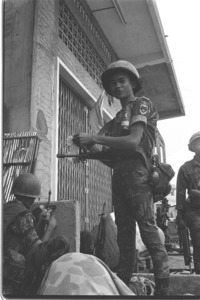 Vietnamese Rangers during the fighting in Cholon; Saigon.