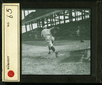 Leslie Mann Baseball Lantern Slide, No. 65