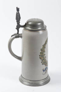 Stoneware Stein with 4F within a wreath, and with Munich Child thumblift.