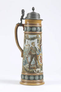 Mettlach stein with gymnasts and 4F shield