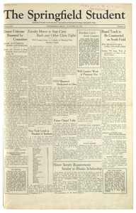 The Springfield Student (vol. 14, no. 04) October 26, 1923