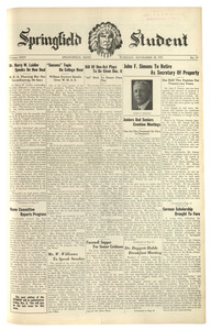 The Springfield Student (vol. 24, no. 15) November 28, 1933