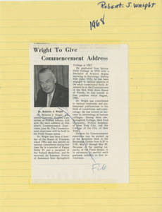 Wright to Give Commencement Address (1968)