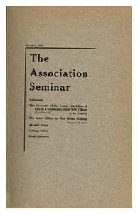 The Association Seminar (vol. 24 no. 3), December 1915