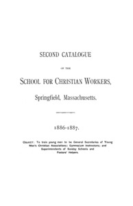 Second Catalogue of the School for Christian Workers, 1886-1887