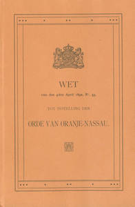 Order of the Orange-Nassau Constitution booklet