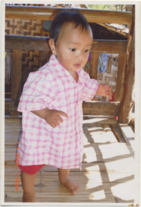 A photograph of Bow Meh's son in a refugee camp in Thailand, 2009