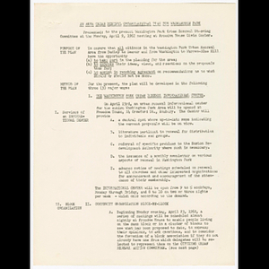 Urban renewal organizational plan for Washington Park presented to Washington Park Urban Renewal Steering Committee at the April 9, 1962 meeting at Freedom House Civic Center