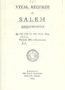 Massachusetts Vital Records to 1850
