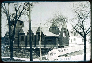 Essex Street, Cliftondale, Congregational Church, burned