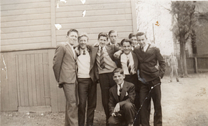 Charles Santos Jr. with friends at Butler School