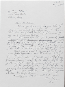 Correspondence between Henri Lazarof and Luigi Oldani