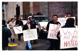 Anti-hate crime student march at Suffolk University