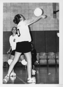 Suffolk University women's volleyball game photo, circa 2000