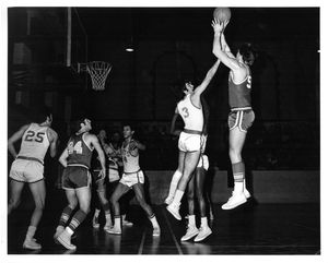 Suffolk University men's basketball team game, 1973