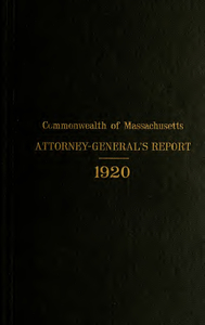 Report of the attorney general for the year ending January 19, 1921