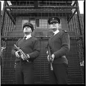 RUC officers taken outside of the RUC station, Dungannon, Co. Tyrone