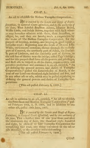 1807 Chap. 0051. An act in addition to an act, entitled, "An act to establish the Petersham and Monson Turnpike Corporation passed February 28th, A. D. 1804, and in addition to one other act, passed 19th June, 1807.